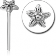 SURGICAL STEEL STRAIGHT NOSE STUD - FLOWER PIERCING