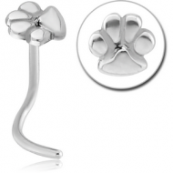 SURGICAL STEEL CURVED NOSE STUD - PAW PIERCING