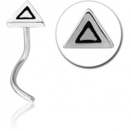 SURGICAL STEEL CURVED NOSE STUD - TRIANGLE PIERCING