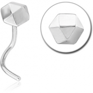 SURGICAL STEEL CURVED NOSE STUD - OCTAGON PIERCING