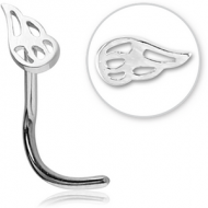 SURGICAL STEEL CURVED NOSE STUD - FLAMES PIERCING