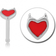 SURGICAL STEEL DEVIL HEART NOSE BONE PIERCING