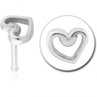 SURGICAL STEEL NOSE BONE - HEART PIERCING