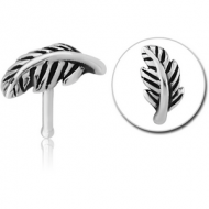 SURGICAL STEEL NOSE BONE - FEATHER PIERCING