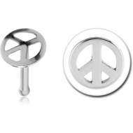SURGICAL STEEL PEACE SIGN NOSE BONE PIERCING