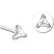 SURGICAL STEEL JEWELLED NOSE BONE - TRIANGLE PIERCING