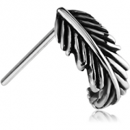 SURGICAL STEEL STRAIGHT WRAP AROUND NOSE STUD - FEATHER PIERCING