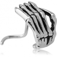 SURGICAL STEEL CURVED WRAP AROUND NOSE STUD - WRIST BONE PIERCING