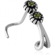SURGICAL STEEL CURVED WRAP AROUND NOSE STUD - DAISY PIERCING