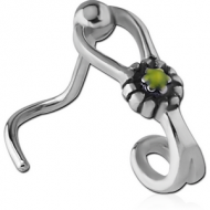 SURGICAL STEEL CURVED WRAP AROUND NOSE STUD - DAISY PIERCING