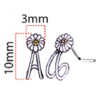 SURGICAL STEEL 90 DEGREE WRAP AROUND NOSE STUD - DAISY PIERCING