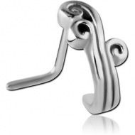 SURGICAL STEEL 90 DEGREE WRAP AROUND NOSE STUD PIERCING