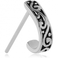 SURGICAL STEEL STRAIGHT WRAP AROUND NOSE STUD - FILIGREE PIERCING