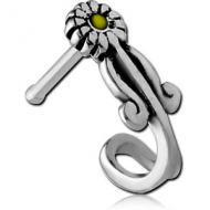 SURGICAL STEEL WRAP AROUND NOSE BONE - DAISY PIERCING