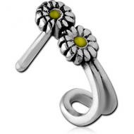 SURGICAL STEEL WRAP AROUND NOSE BONE - DAISY PIERCING