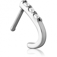SURGICAL STEEL JEWELLED WRAP AROUND NOSE BONE PIERCING