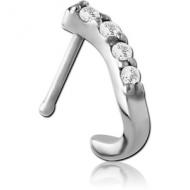 SURGICAL STEEL JEWELLED WRAP AROUND NOSE BONE PIERCING