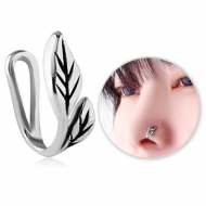 SURGICAL STEEL NOSE CLIP - LEAF PIERCING