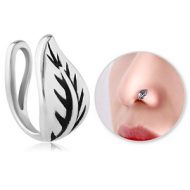 SURGICAL STEEL NOSE CLIP - LEAF PIERCING