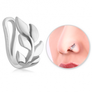 SURGICAL STEEL NOSE CLIP - LEAF PIERCING