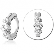 SURGICAL STEEL JEWELLED NOSE RING CLICKER PIERCING