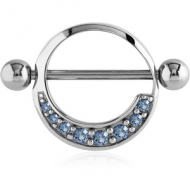 SURGICAL STEEL JEWELLED NIPPLE SHIELD - ROUND PIERCING
