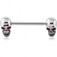 SURGICAL STEEL NIPPLE BAR - SKULL