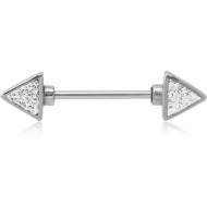 SURGICAL STEEL CRYSTALINE JEWELLED NIPPLE SHIELD - TWO HEADED ARROW PIERCING