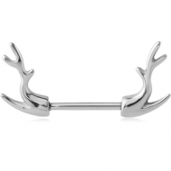 SURGICAL STEEL NIPPLE SHIELD BAR - DEAR HORNS PIERCING