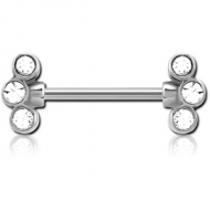 SURGICAL STEEL JEWELLED NIPPLE BAR PIERCING