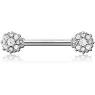 SURGICAL STEEL JEWELLED NIPPLE BAR PIERCING