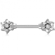 SURGICAL STEEL JEWELLED ATTACHMENT FOR NIPPLE BAR PIERCING