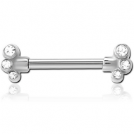 SURGICAL STEEL JEWELLED ATTACHMENTFOR NIPPLE BAR PIERCING