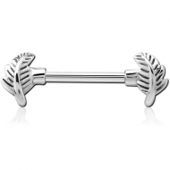 SURGICAL STEEL ATTACHMENT FOR NIPPLE BAR - LEAF PIERCING