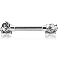 SURGICAL STEEL ATTACHMENT FORNIPPLE BAR - ROSE PIERCING