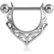 SURGICAL STEEL NIPPLE SHIELD - FILIGREE V PIERCING