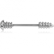 SURGICAL STEEL NIPPLE BAR - SCREW PIERCING