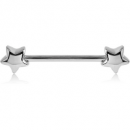 SURGICAL STEEL NIPPLE BAR - STARS