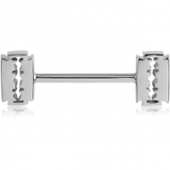 SURGICAL STEEL NIPPLE BAR - BLADE PIERCING