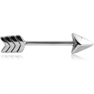 SURGICAL STEEL NIPPLE BAR - ARROW PIERCING