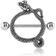 SURGICAL STEEL JEWELLED NIPPLE SHIELD - SNAKE PIERCING