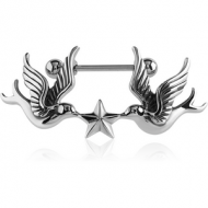 SURGICAL STEEL NIPPLE SHIELD - PIDGINS AND STAR PIERCING