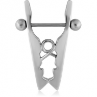 SURGICAL STEEL NIPPLE SHIELD - CLOTHESPIN PIERCING