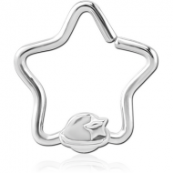 SURGICAL STEEL OPEN STAR SEAMLESS RING - EYE STAR PIERCING