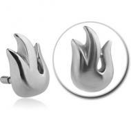 SURGICAL STEEL PUSH FIT ATTACHMENT FOR BIOFLEX INTERNAL LABRET - FLAME PIERCING