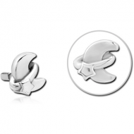 SURGICAL STEEL PUSH FIT ATTACHMENT FOR BIOFLEX INTERNAL LABRET - ANNULAR ECLIPSE AND STAR PIERCING