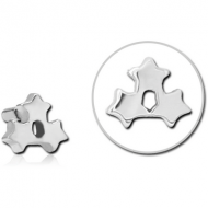 SURGICAL STEEL PUSH FIT ATTACHMENT FOR BIOFLEX INTERNAL LABRET - TRIPLE STAR PIERCING