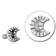 SURGICAL STEEL PUSH FIT ATTACHMENT FOR BIOFLEX INTERNAL LABRET - CRESCENT PIERCING