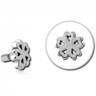 SURGICAL STEEL PUSH FIT ATTACHMENT FOR BIOFLEX INTERNAL LABRET - CLOVER PIERCING