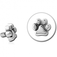 SURGICAL STEEL PUSH FIT ATTACHMENT FOR BIOFLEX INTERNAL LABRET - PLAIN ANIMAL PAW PIERCING